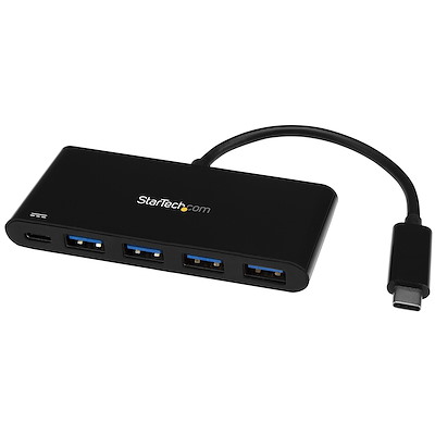 4 Port USB C Hub with 4 USB Type-A Ports (USB 3.0 SuperSpeed 5Gbps) - 60W Power Delivery Passthrough Charging - USB 3.1 Gen 1/USB 3.2 Gen 1 Laptop Hub Adapter - MacBook, Dell
