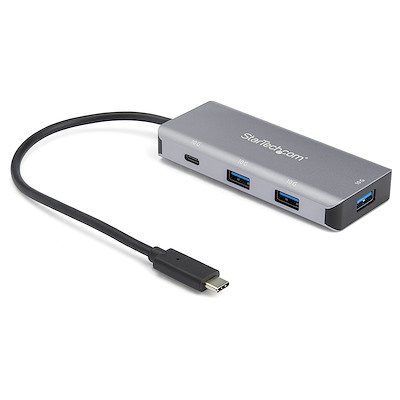 4ポートUSB-Cハブ／3x USB-A & 1x USB-C／SuperSpeed 10Gbps／USBバスパワー対応／アルミ製／TB3対応／USB  3.1/3.2 Gen 2対応Type-C接続ハブ
