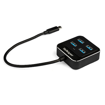 4-Port USB 3.0 Ultra-Slim Portable Type C USB Data Hub with LED Indicator 