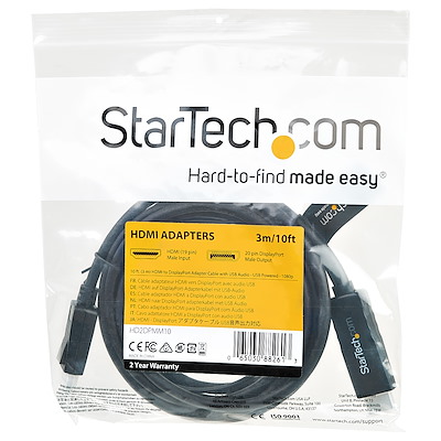 10 ft. (3 m) HDMI to DisplayPort Cable - 4K 30Hz 10 ft. (3 m) HDMI to DisplayPort Cable - 4K 30Hz