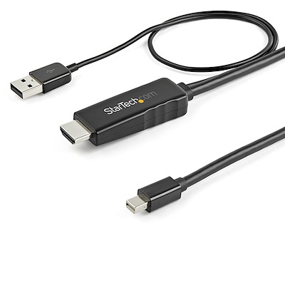 3ft (1m) HDMI to Mini DisplayPort Cable 4K 30Hz - Active HDMI to mDP Adapter Converter Cable with Audio - USB Powered - Mac & Windows - Male to Male Video Adapter Cable