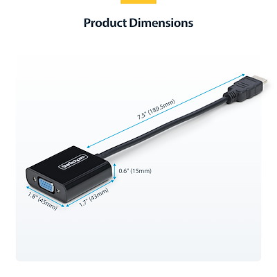 Adaptateur VGA Vers HDMI Watio Wave - Convertisseur Signal Pour Projecteur, Moniteur, TV - Compact & Plug & Play