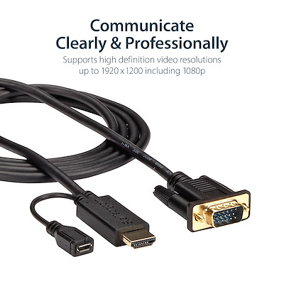 3 ft HDMI to VGA Active Converter Cable | HDMI to VGA Converters