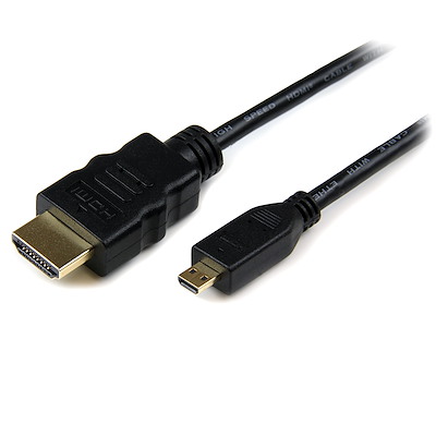 1m Micro HDMI to HDMI Cable with Ethernet - 4K 30Hz Video - Durable High Speed Micro HDMI Type-D to HDMI 1.4 Adapter Cable/Converter Cord - UHD HDMI Monitors/TVs/Displays - M/M