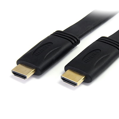 HDMI 1.4 ケーブル／1.8m／フラットタイプ／イーサネット対応／High Speed HDMI®／オス - オス／ブラック／ウルトラHD  UHD／Ultra HD 4K モニター ディスプレイ コード