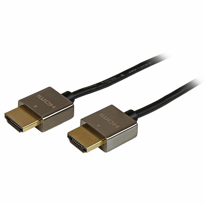 1m Slim HDMI Cable w/ Low Profile Metal Connectors - 4K High Speed HDMI Cable w/ Ethernet - 4K 30Hz UHD HDMI Cord - 10.2 Gbps - HDMI 1.4 Video / Display Cable 36AWG - HDCP 1.4