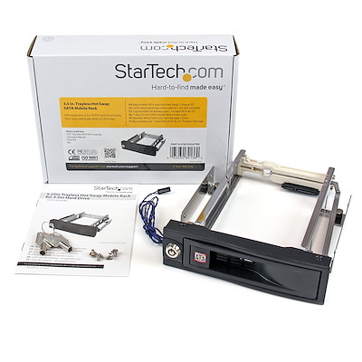 StarTech.com 5インチベイ内蔵型ハードディスクリムーバルケース トレイ/ケース不要 3.5インチSATA HDD専用モバイルラック ホットスワップ/プラ 5インチベイ内蔵型ハードディスク用リムーバルケース トレイ不要