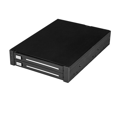 Dual-bay 2.5” SATA SSD / HDD mobiel rack voor 3.5” Bay - trayless backplane - RAID