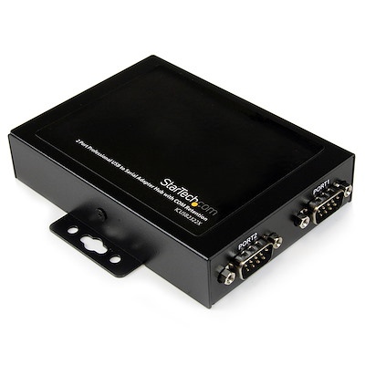 2 Port Wall Mountable USB to Serial Adapter Hub with COM Retention