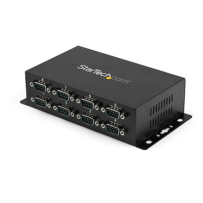 8 Port USB to DB9 RS232 Serial Adapter Hub – Industrial DIN Rail and Wall Mountable