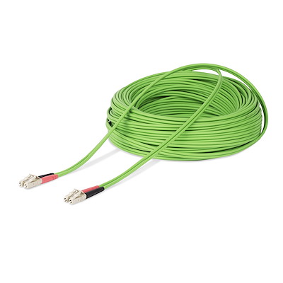 Câble Fibre Optique Multimode OM5 LC à LC UPC de 10m,  Cordon/Jarretière/Connecteur Fibre Optique 50/125µm Duplex LOMMF Zipcord,  VCSEL, 40G/100G