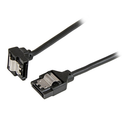 6in Latching Round SATA to Right Angle SATA Serial ATA Cable