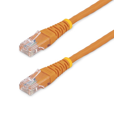 Made in USA Cat5e Ethernet Patch Cable 1 Foot Orange - RJ45 Computer Networking Cord 