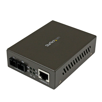 Convertisseur Gigabit Ethernet fibre optique SC monomode 15 km 1 000 Mb/s