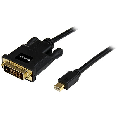 10ft (3m) Mini DisplayPort to DVI Cable - Mini DP to DVI Adapter Cable - 1080p Video - Passive mDP 1.2 to DVI-D Single Link - mDP or Thunderbolt 1/2 Mac/PC to DVI Monitor