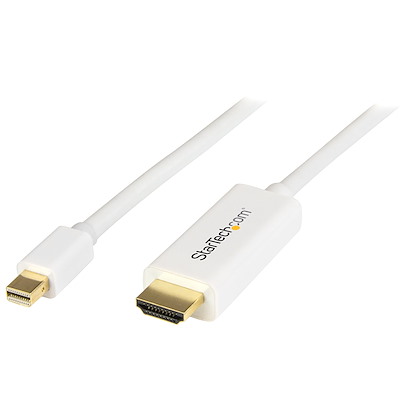 6ft (2m) Mini DisplayPort to HDMI Cable - 4K 30Hz Video - mDP to HDMI Adapter Cable - Mini DP or Thunderbolt 1/2 Mac/PC to HDMI Monitor - mDP to HDMI Converter Cord - White