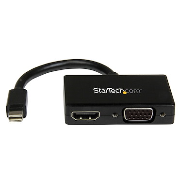 Travel A/V Adapter: 2-in-1 Mini DisplayPort to HDMI or VGA Converter