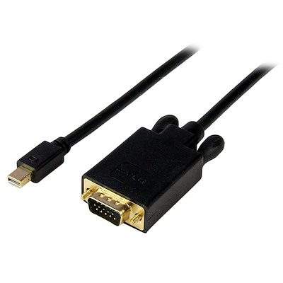 Mini DisplayPort - VGA 変換アダプタケーブル　3m　Mini DP（オス） - D-Sub15ピン（オス）　1920x1200