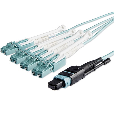 MPO/MTP to LC Breakout Cable - Plenum-Rated - OM3, 40Gb - Push/Pull-Tab - 10 m (30 ft.)