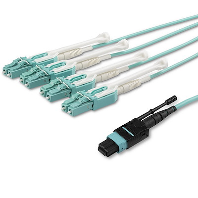 MPO/MTP to LC Breakout Cable - Plenum-Rated - OM3, 40Gb - Push/Pull-Tab - 2 m (6 ft.)