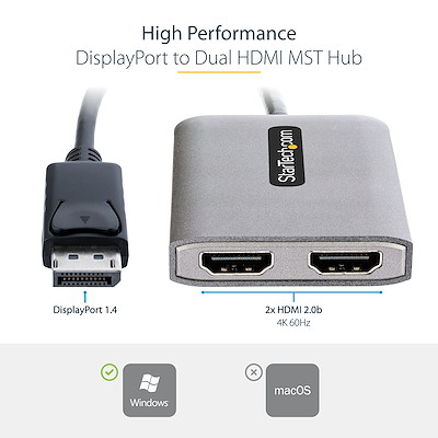 ATEN 2ポート DisplayPort分配器(4K60p、MST対応) VS92DP ATEN 2ポート DisplayPort分配器(4K60p、MST対応) VS92DP