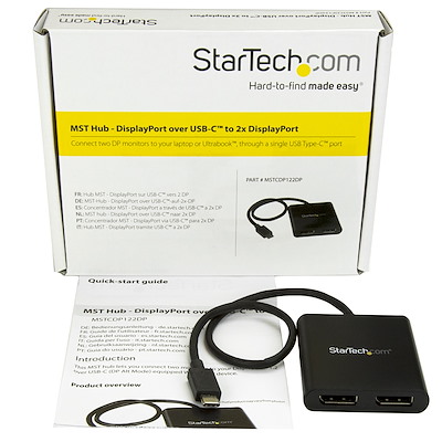 StarTech.com USB-C to Dual DisplayPort 1.2 Adapter, Type-C Multi-Monitor  MST Hub / Display Splitter, 2x 4K 30Hz, Windows - MSTCDP122DP - Monitor  Cables & Adapters 
