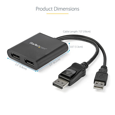 MSTハブ/DisplayPort 1.2接続/デュアルモニター/4K30Hzまたは1080p DP/Windowsのみ/USBバスパワー対応/ノートパソコン PC マルチディスプレイ 拡張 アダプ MSTハブ/DisplayPort 1.2接続/デュアルモニター/4K30Hzまたは1080p DP/Windowsのみ/USBバスパワー対応/ノートパソコン PC マルチディスプレイ 拡張 アダプ
