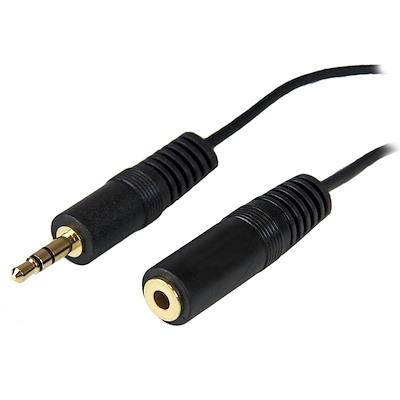 Cable de 3,6m Alargador Extensor de Audio Mini Jack 3,5mm Chapado en Oro para Auriculares - Macho a Hembra