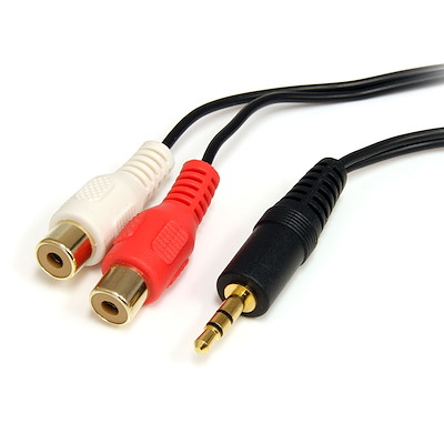 6 ft Stereo Audio Cable - 3.5mm Male to 2x RCA Male