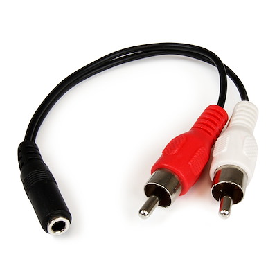 Câble en Y Mini-Jack 3,5mm vers 2x RCA de 15 cm - Adaptateur audio Mini-Jack (F) vers 2x Cinch (M)