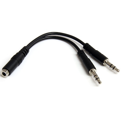 thumbnail image 2 of 3.5mm Stereo TRRS 4-Pole To Mic & Headset Jack Audio Adapter – Black – For Apple 2 of 3