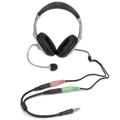 Adaptador de audio para auricular y micrófono minijack 3.5 2.95