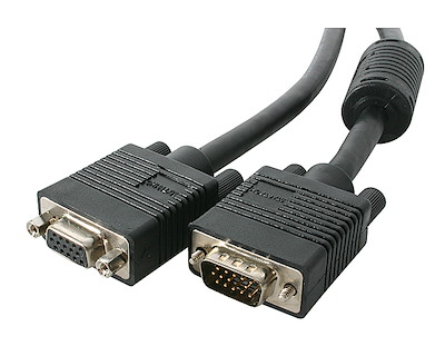 10m Coax High Resolution Monitor VGA Video Extension Cable - HD15 M/F