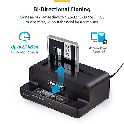 M.2 SSD Docking Station Dual Bay Met Offline Clone - 1Gbps Duplicator Voor 2230/2242/2260/2280 SSD's - Plug & Play