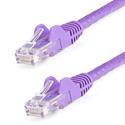 Cat6 Ethernet patchkabel med hakfria RJ45-kontakter - 1 m, lila