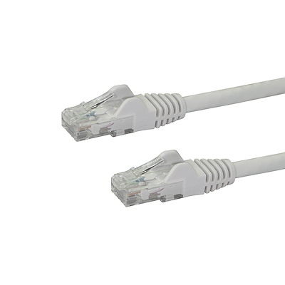 7m CAT6 Ethernet Cable - White CAT 6 Gigabit Ethernet Wire -650MHz 100W PoE RJ45 UTP Network/Patch Cord Snagless w/Strain Relief Fluke Tested/Wiring is UL Certified/TIA