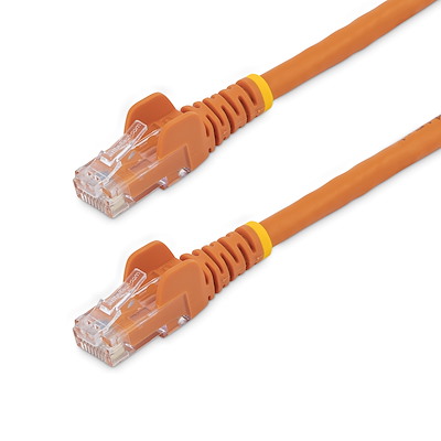 LOGICO 100-Pack RJ45 Cat5e/Cat6 Ethernet Cable Connector Strain Relief Boots – Orange, Soft Plastic