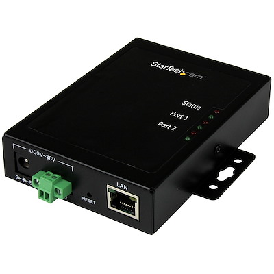 Seriell-till-IP Ethernet-enhetsserver med 2 portar - RS232 - metall och monterbar