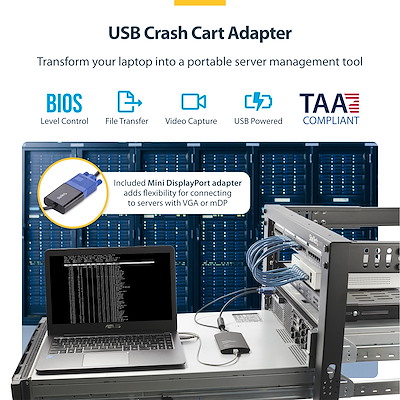KVMコンソールアダプター ノートPC用／USB VGA Mini DisplayPort対応
