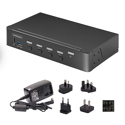 Share a mouse, keyboard, USB 5Gbps hub, audio output device, and