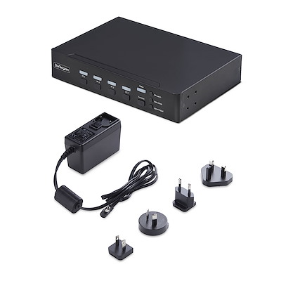 Control up to four DisplayPort computers with mouse roaming, quad