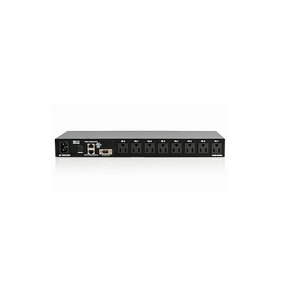 1U Rackmount Power Switch 8 Outlet 15 Amp RS232 Serial Control PDU