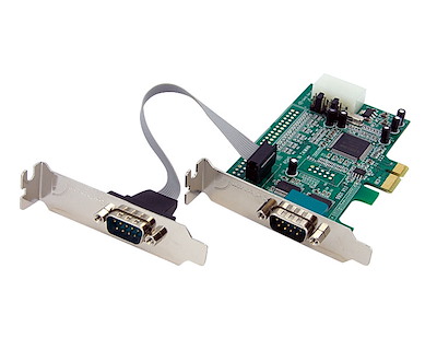 2 Port Low Profile Native RS232 PCI Express Serial Card with 16550 UART