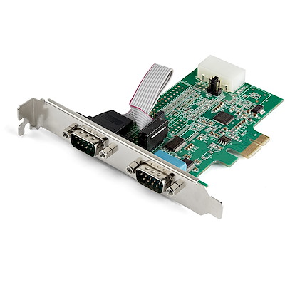 2-port PCI Express RS232 Serial Adapter Card - PCIe RS232 Serial Host Controller Card - PCIe to Dual Serial DB9 Card - 16950 UART - Expansion Card - Windows & Linux