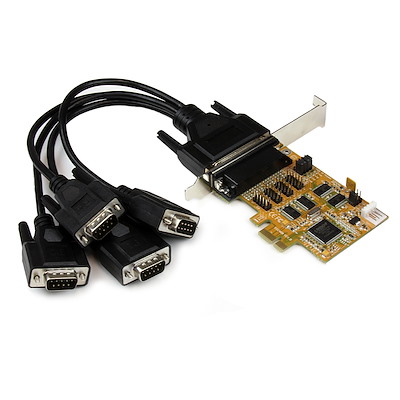 4 Port PCI Express (PCIe) RS232 Serial Card w/ Power Output and ESD Protection