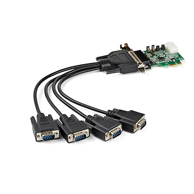 4-port PCI Express RS232 Serial Adapter Card - PCIe RS232 Serial Host Controller Card - PCIe to Serial DB9 - 16950 UART - Low Profile Expansion Card - Windows/Linux