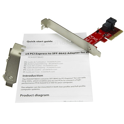 (未使用･未開封品)　StarTech.com x4 PCI Express - SFF-8643アダプタ NVM Express対応2.5インチSSD用アダプタ 4レーンPCIe 3.0スロット PEX4SFF8643 0pbj0lf pex4sff8643.bom.jpg