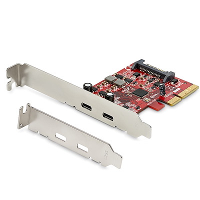 2ポート10Gbps USB-C増設PCI Expressインターフェースカード／2x USB Type-C／USB 3.2 Gen  2準拠PCIe拡張カード／Windows, macOS, Linux対応