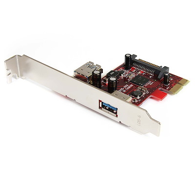 2 port PCI Express SuperSpeed USB 3.0 Card with UASP Support - 1 Internal 1 External