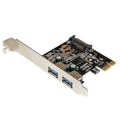 2 Port PCI Express PCIe SuperSpeed USB 3.0 Controller Card w/ SATA Power